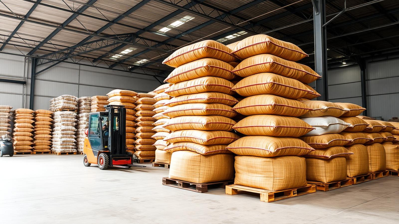 Export warehouse with palletised cargo
